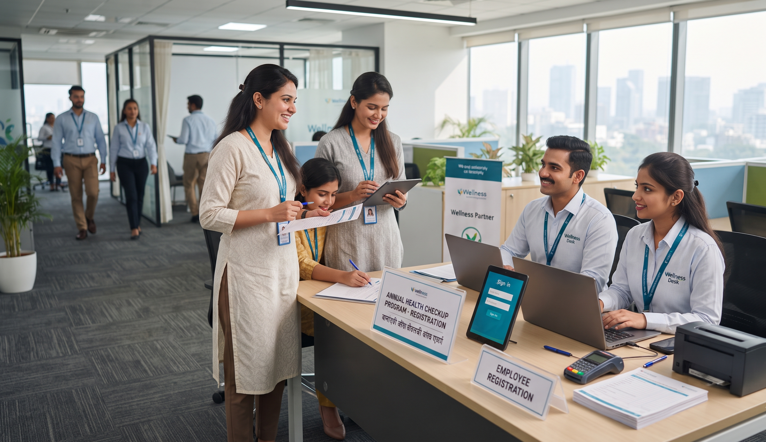 Occupational health team ensuring workplace safety and compliance